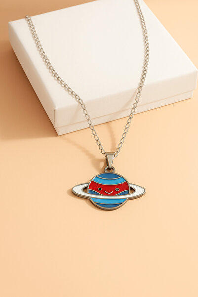 MakeWell Satürn Gezegeni Tasarımlı Çocuk Genç Kolyeleri