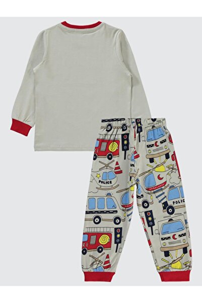Civil Boys Fire İtfaiye Baskılı 2-5 Yaş Pijama Takımı - Kırmızı 2-3 Yaş