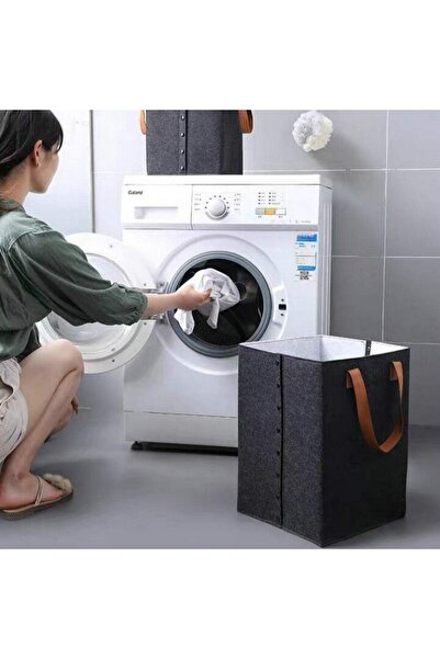 fulina Pure Handmade Felt Material Freestanding Laundry Hamper , Large Waterproof Clothes Hamper Organizer