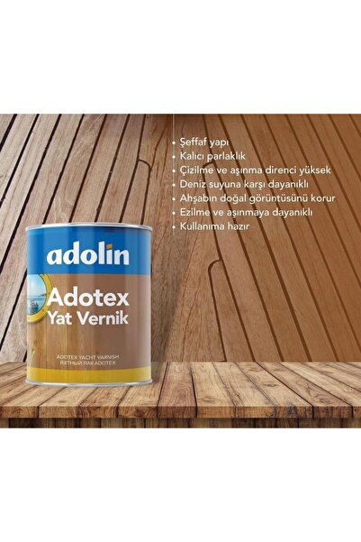 Önder Ticaret Şeffaf Parlak Ahşap Vernik Adotex | Ahşap Mobilya-Lambri Koruyucu 0.75 Lt