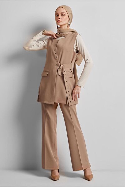 Alvina Belted Vest Pants Suit 45383