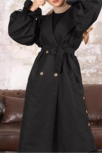 TRENDTESETTÜR ΓΥΝΑΙΚΕΙΟ ΜΑΥΡΟ ΚΑΜΠΑΝΙΚΟ ΠΑΛΤΟ ΜΕ ΚΟΥΜΠΙΑ T 36007