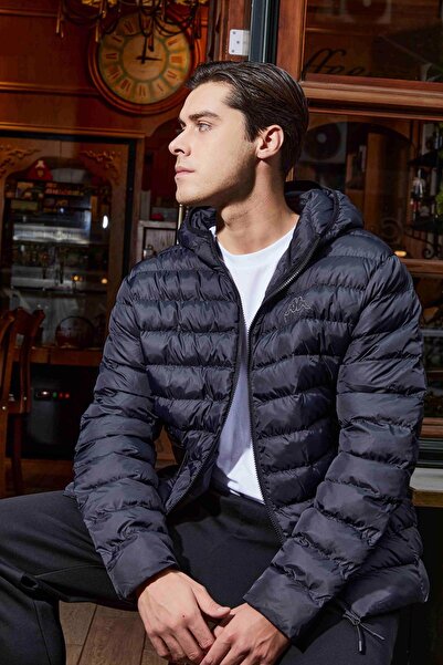 Kappa Λογότυπο Rina Ανδρικό Μαύρο Παλτό Πουφερ Regular Fit