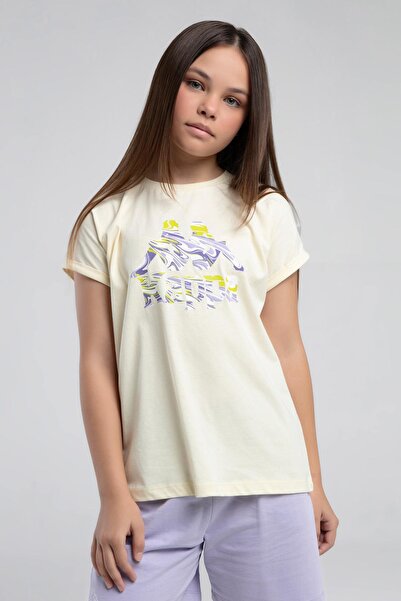 Kappa Authentic Kaelyn Kız Çocuk Sarı Regular Fit Tişört