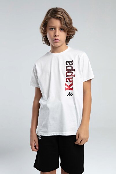 Kappa Authentic Henry Erkek Çocuk Beyaz Regular Fit Tişört