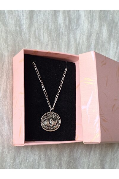 Ororabutik Gümüş Renk 25mm Coquette Tatlı Tilki Figürlü Kolye