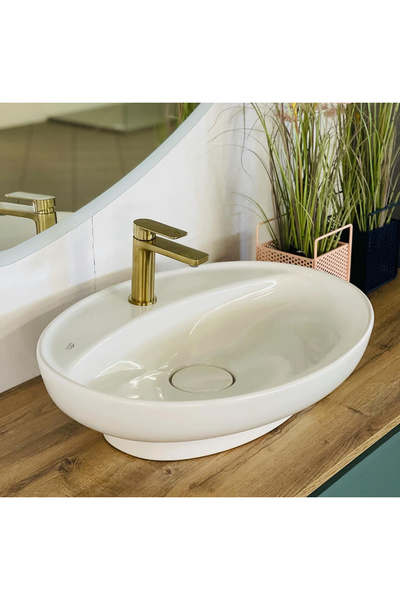 Turkuaz Cerastyle Seramik Lal C Serisi Tezgah Üstü Çanak Lavabo 60Cmx45,5 Cm