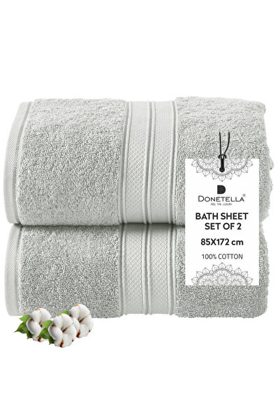 Donetella 2 - Pcs Premium Bath Sheet (85x172cm ) 600 GSM 100% Combed Cotton