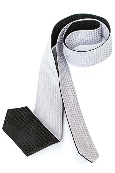 Shoes Center Gray Double-Sided Thin Children's Tie