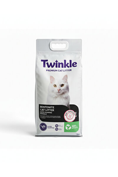Twinkle Kedi & Köpek Maması Bentonit Kedi Kumu Bebek Pudralı 10 Lt – Süper To...