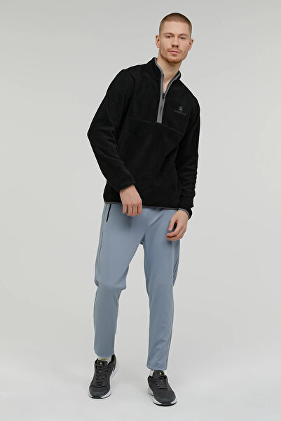 lumberjack Half Zipper Zack Black Men's Fleece 2W7LMP1023PR