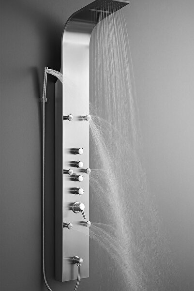 Metaform Shower panel with hydromassage and waterfall NIAGARA, INOX, 4 functions