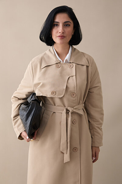 InStyle Λεπτομέρεια καλύμματος Πέτρινη καμπαρντίνα με μακριά γραμμή