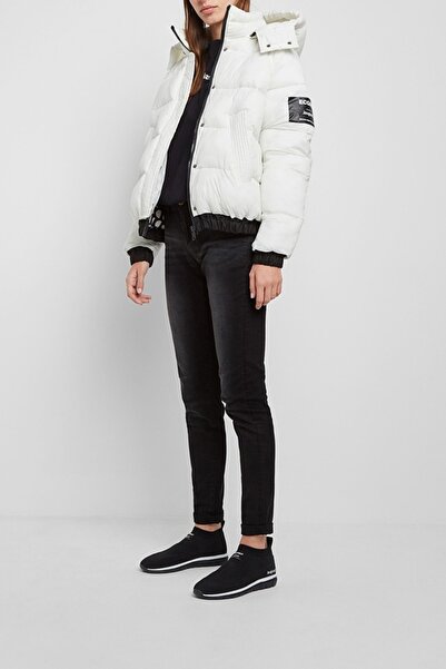 Desigual Geaca Bergen cu umplutura puf si gluga detasabila, Alb