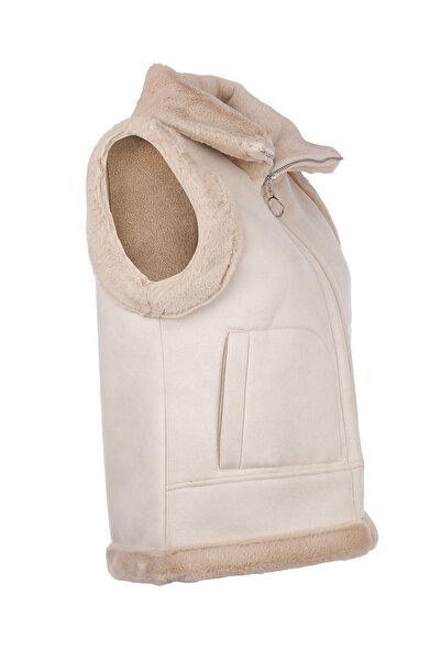 Ekol Women's Oversize Winter Vest - Minimalist Zippered