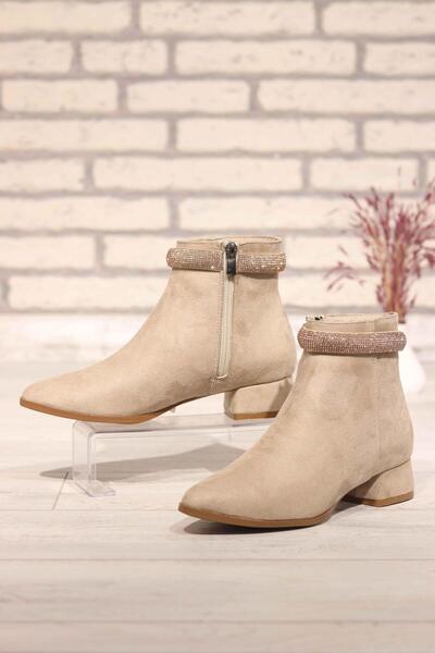DERİ KABUSU Women's Ankle Boots with Stone Detail 225