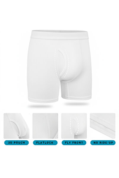 Indusrobe Men's Cotton Boxer Briefs - Soft, Breathable, Stretch, Mid-Rise, 5-Pack (Black & White)