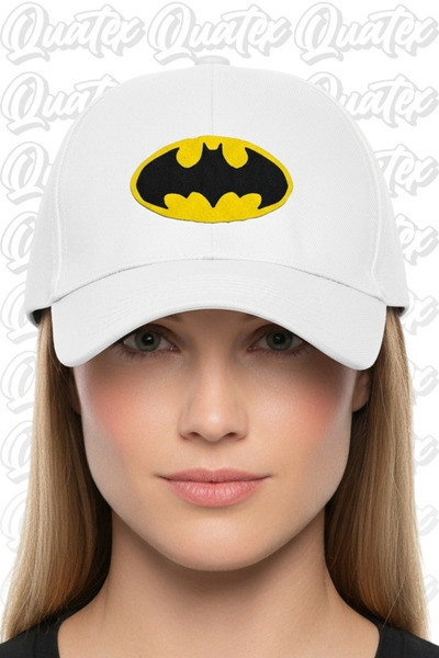 QUATEX Капелюх з вишивкою Batman – білий, 100% бавовна, габардин, унісекс