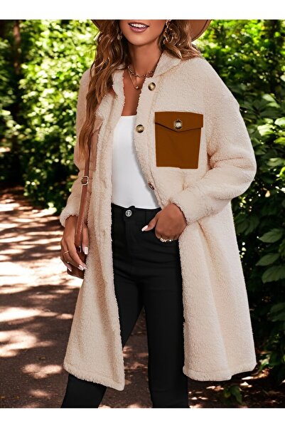 Toridas Kışlık Cep Detaylı Tasarım Peluş Ceket