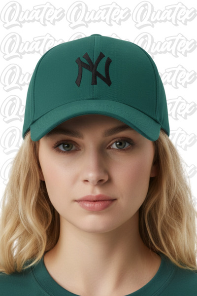 QUATEX Ny New York Вишита шапка – Зелена 100% бавовна габардин, унісекс модель
