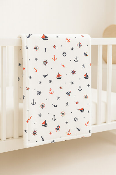 Baby Veil Çift Taraflı Bebek&Çocuk Battaniyesi %100 Pamuk Pazen Desenli 100x1...