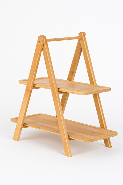 ERKUGO حامل توابل مستطيل من طبقتين من الخيزران - منظم ومنظم