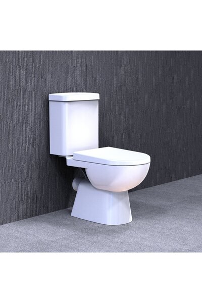 Turavit Alize Beyaz Kanallı Arkadan Çıkışlı Klozet Takımı ALZ6006, Nkp İnci Y...