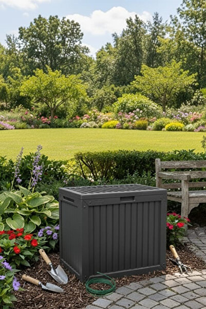 krommet Çok Amaçlı Sökülebilir Kapaklı Kilitlenebilir Bahçe Balkon Kamp Sandı...