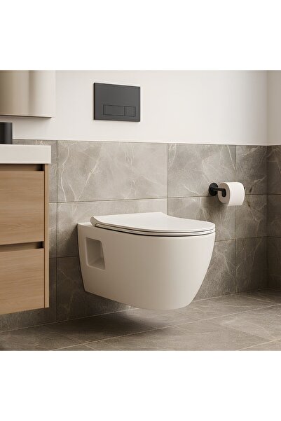 Turavit Rondo Beyaz Kanallı Asma Klozet RND5508, Nkp Grande Yavaş Kapak