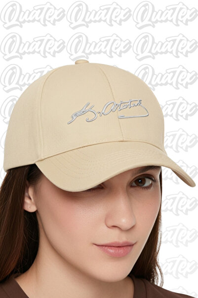 QUATEX Κεντητό καπέλο Ataturk – Κρέμα 100% βαμβακερό μοντέλο Unisex Gabardine