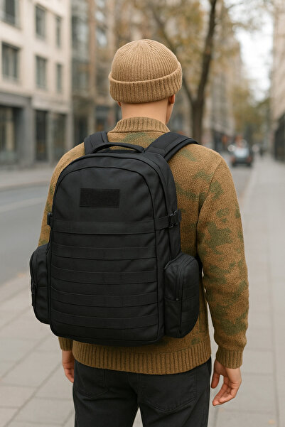 ÇANTA حقيبة ظهر نسائية تكتيكية عسكرية لتقويم العظام وتسلق الجبال والتخييم والرحلات باللون الأسود