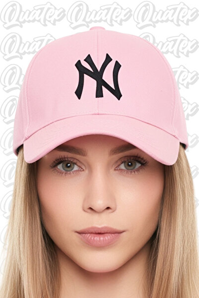 QUATEX Ny New York Вишита шапка – Рожева 100% бавовна габардин, унісекс модель
