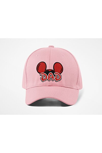 QUATEX Κεντητό καπέλο Mickey Dad – Ροζ 100% βαμβακερό μοντέλο Unisex Gabardine