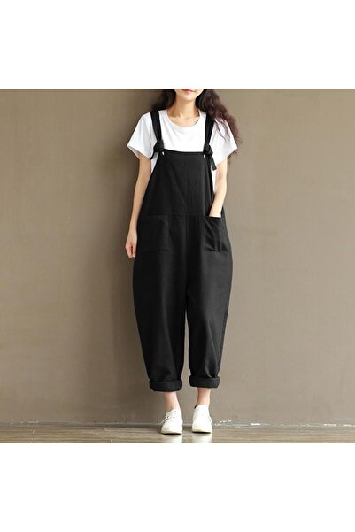 Toridas Barbora Askılı Büyük Cep Detaylı Slopet Tulum Bttr283siyah32