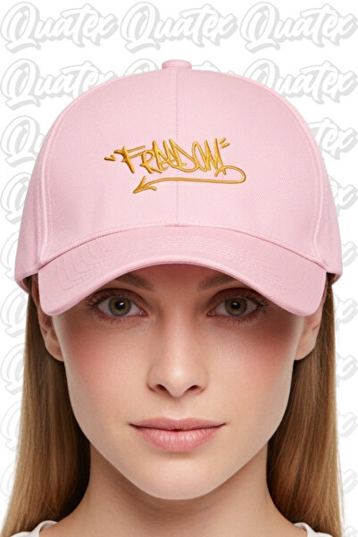 QUATEX Κεντητό καπέλο Freedom – Ροζ 100% βαμβακερό μοντέλο Unisex Gabardine