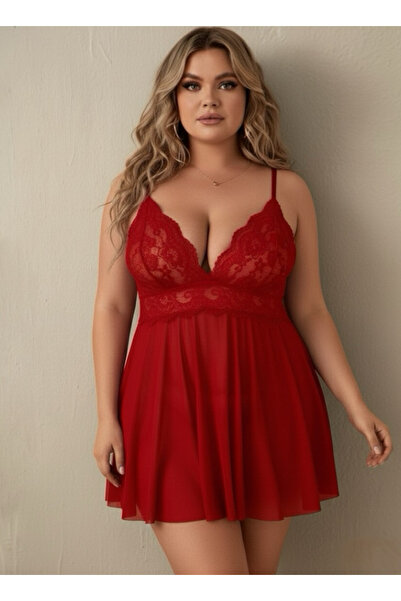 Brs underwear Cămașă de noapte transparentă, multicoloră, mărime mare