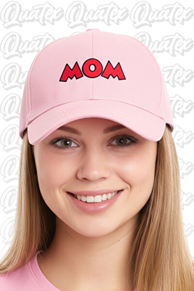 QUATEX Καπέλο Mom Embroidered – Μοντέλο Unisex ροζ 100% βαμβακερή γκαμπαρντίνα