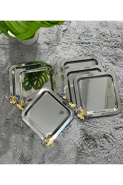 The fabrication 6-Piece Stainless Steel Square Model Hobistan Luxury Presentation Stand with Butterfly Accessories