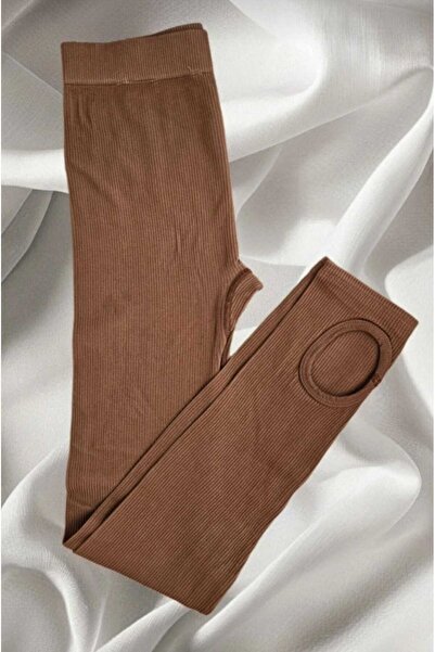 manolyabutik Γυναικείο καλσόν με ψηλόμεσο καφέ καφέ