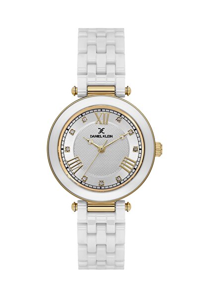 Daniel Klein Brand White Ceramic Band Original Women Wristwatch
