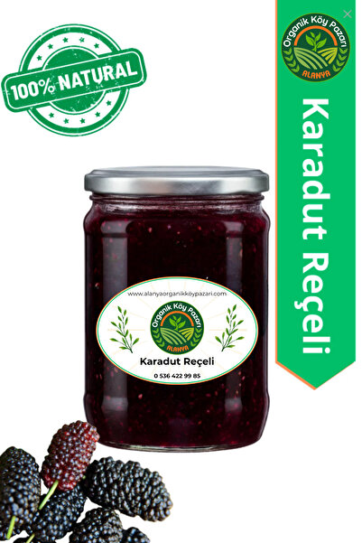 alanya organik köy pazarı %100 Doğal Karadut Reçeli - Katkısız, Geleneksel Yöntemlerle Hazırlanmış, Ev Yapımı Lezzet