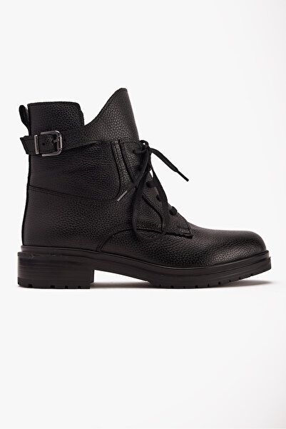 West To West Kadın Siyah Hakiki Deri Bot