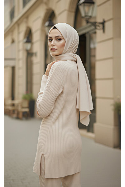 Zeneva Collection Culoare piatră - Set dublu din twill (tunică și pantaloni)