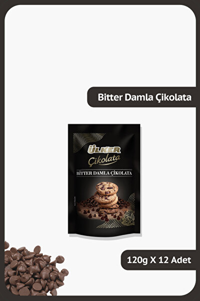 Ülker Bitter Damla Çikolata - 120 gram - 12 Adet