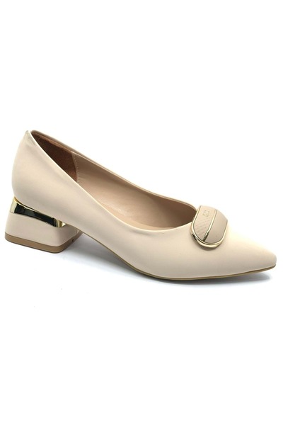 KOCAMANLAR Pantofi de damă cu toc cu detaliu de cataramă cilindrică Feles TEN