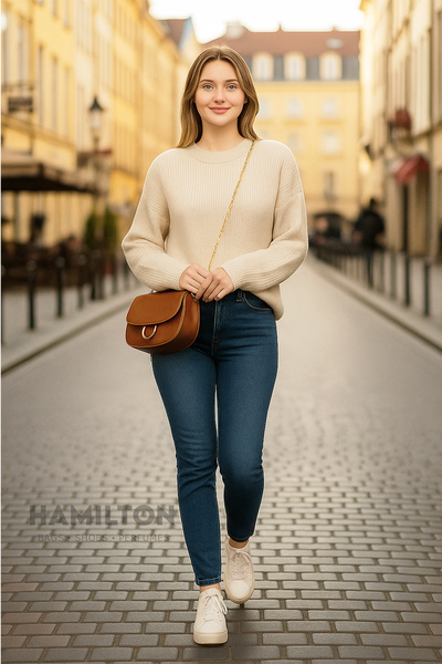 HAMILTON Original Women's Two-Eye Adjustable Cross Strap Soft Textile Stylish Shoulder Bag