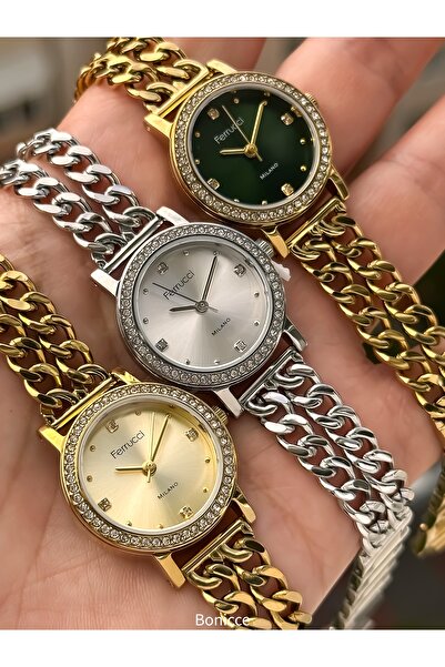 Ferrucci Çelik Kordon,gümüş Renk, Su Geçirmez Garantili Kadın Kol Saati Ve Bilek