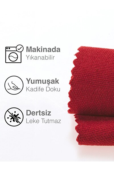 Perle Yıl Başı Konsepti Kadife Dokulu Kırmızı Renk Runner Daily Series 40 X 140