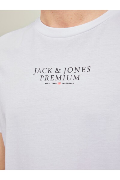 Jack & Jones Pánské tričko s krátkým rukávem a kulatým výstřihem, bílé, JPRBLUARCHIE SS TEE CREW NECK NOOS