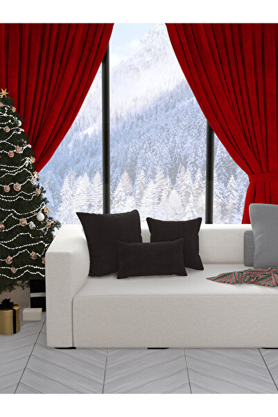 Perle Yıl Başı Konsepti Home Daily Series Siyah Renk Kırlent Yastık Kılıfı